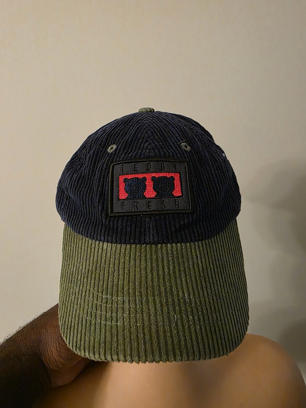 Teddy Fresh Two-Tone Corduroy Cap - Navy & Olive